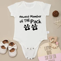 Newest Member of the Pack Baby Clothes Pregnancy Announcement Fine Gift Cotton Newborn Onesie Popular New Bodysuit Fast Delivery