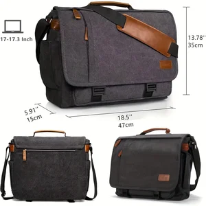 Men's Case Crazy Horse Leather Crossbody, SplashProof Workwear, Messenger Bag, Computer Tote, Canvas 10 Main Sales Men's Folder Leather - №6