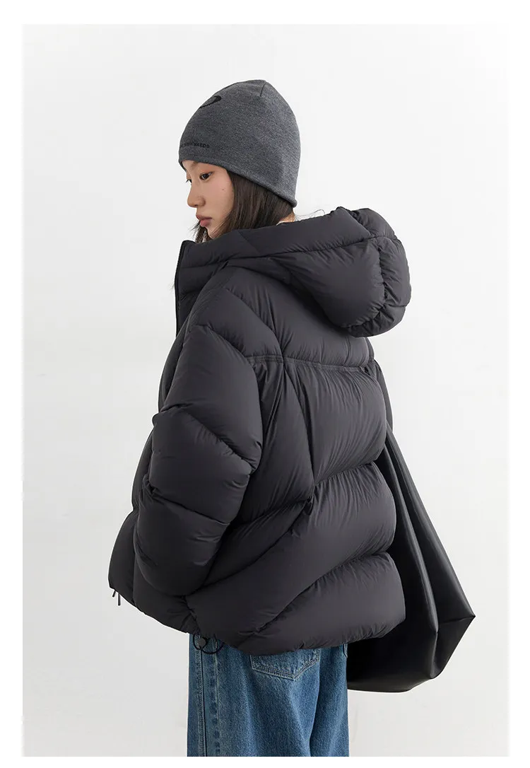 CHIC VEN Fashion Women Down Coats Solid Short Loose Casual Hooded Female Down Jacket 90 White Duck Down Autumn Winter 2025