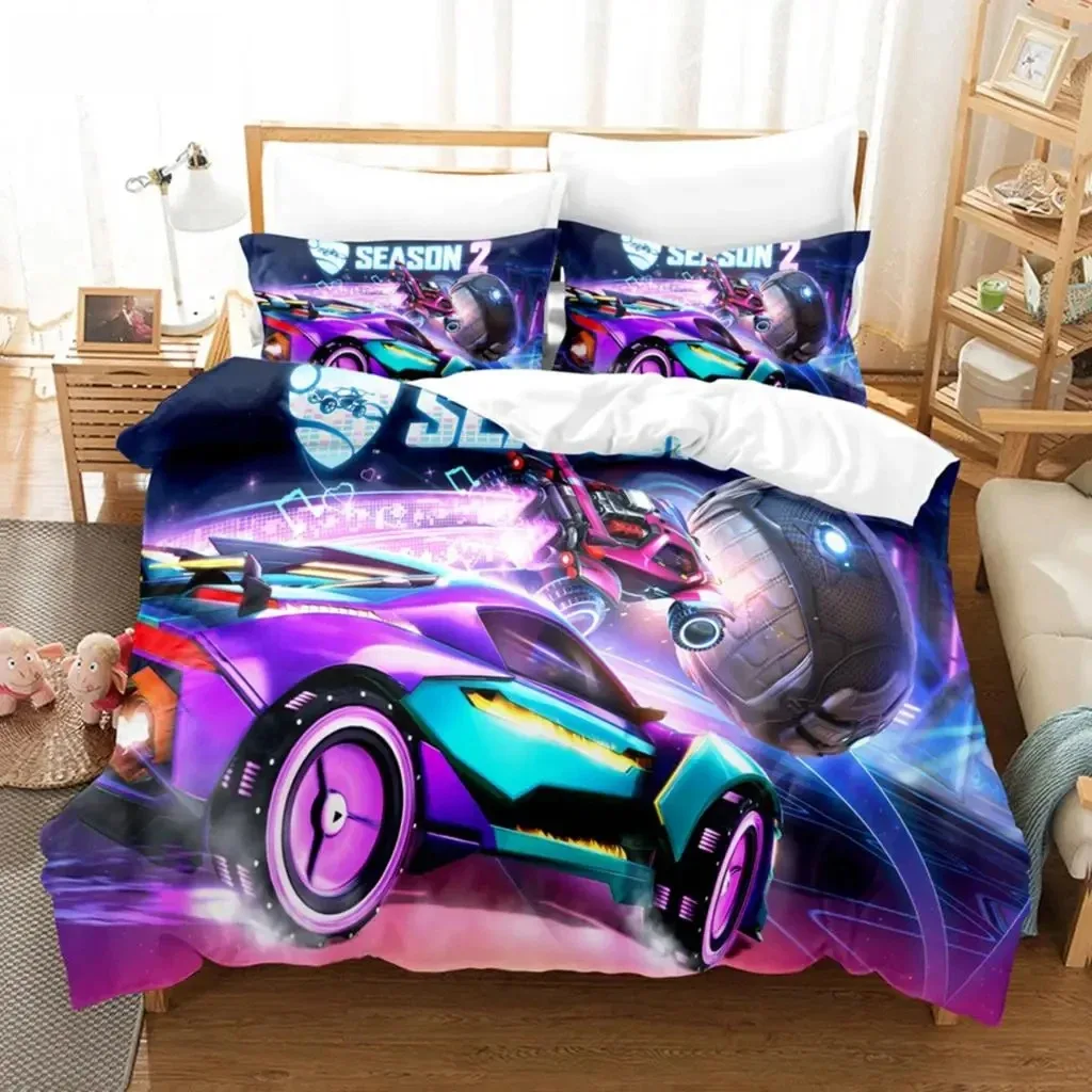 3D Print Game League Rocket Bedding Set Boys Girls Twin Queen Size Duvet Cover Pillowcase Bed Kids Adult Home Textileextile