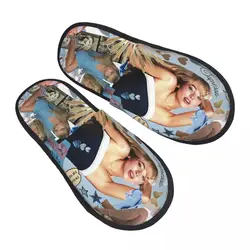 Winter Furry Slippers Sabrina Carpenter Accessories Household Fur Slippers Slides 90s Music Tour Espresso Soft Non-skid Slides