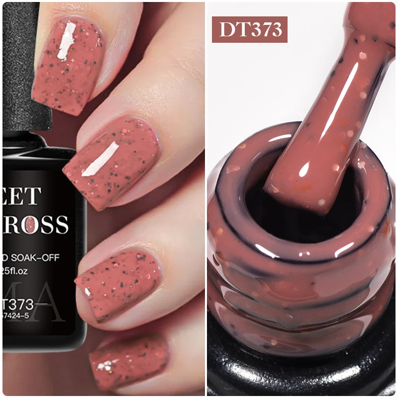 يجتمع ACORSS 7 مللي ندفة الثلج كريم بريق هلام طلاء الأظافر شبه دائم مسمار الفن الديكور UV/LED هلام الورنيش للأظافر مانيكير