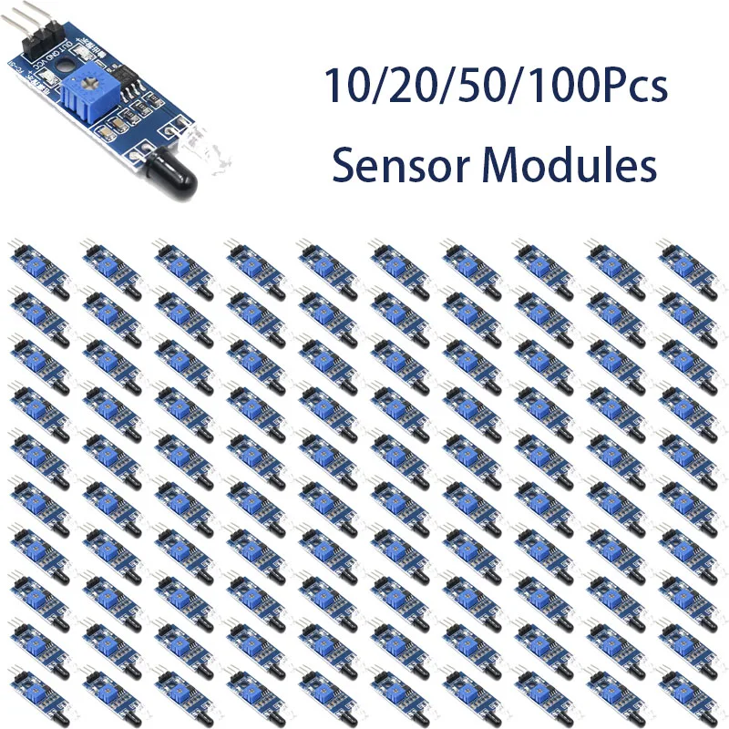 10/20/50/100PcsSmart Car Obstacle Avoidance Sensor Module Infrared Pair Tube Module Photoelectric Reflection Sensor