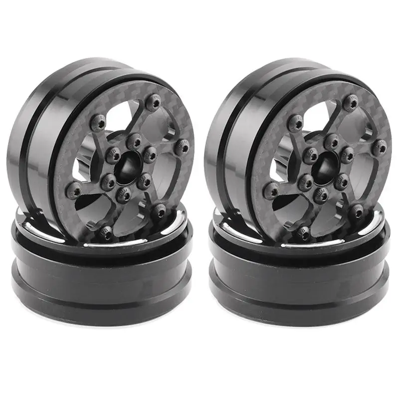 

A71Z 4 шт., углеродное волокно, 1,9 дюйма, обод колеса с бисером, ступица колеса для 1/10 RC гусеничного автомобиля, осевой SCX10 TRX4