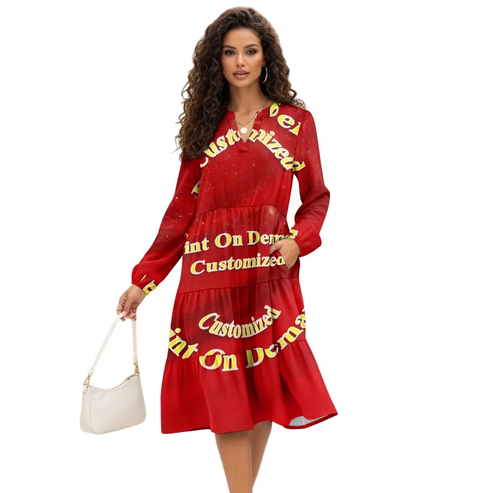 Robe personnalisée imprimée sur demande pour filles, Design d'image de dessin animé pour femmes, longueur aux genoux, demi-manches, ajustée, personnalisée, bricolage, livraison directe