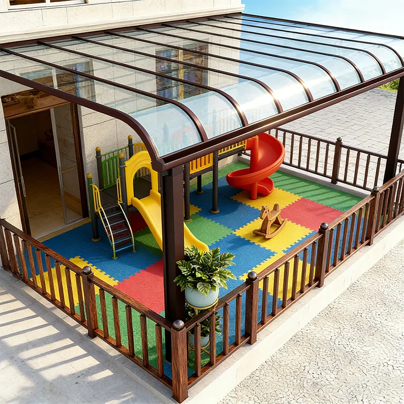 Crafted For Modern Outdoor Living Sturdy Waterproof Easy Assemble Aluminum Canopy Terrace Awning Perfect For Patios And Gardens