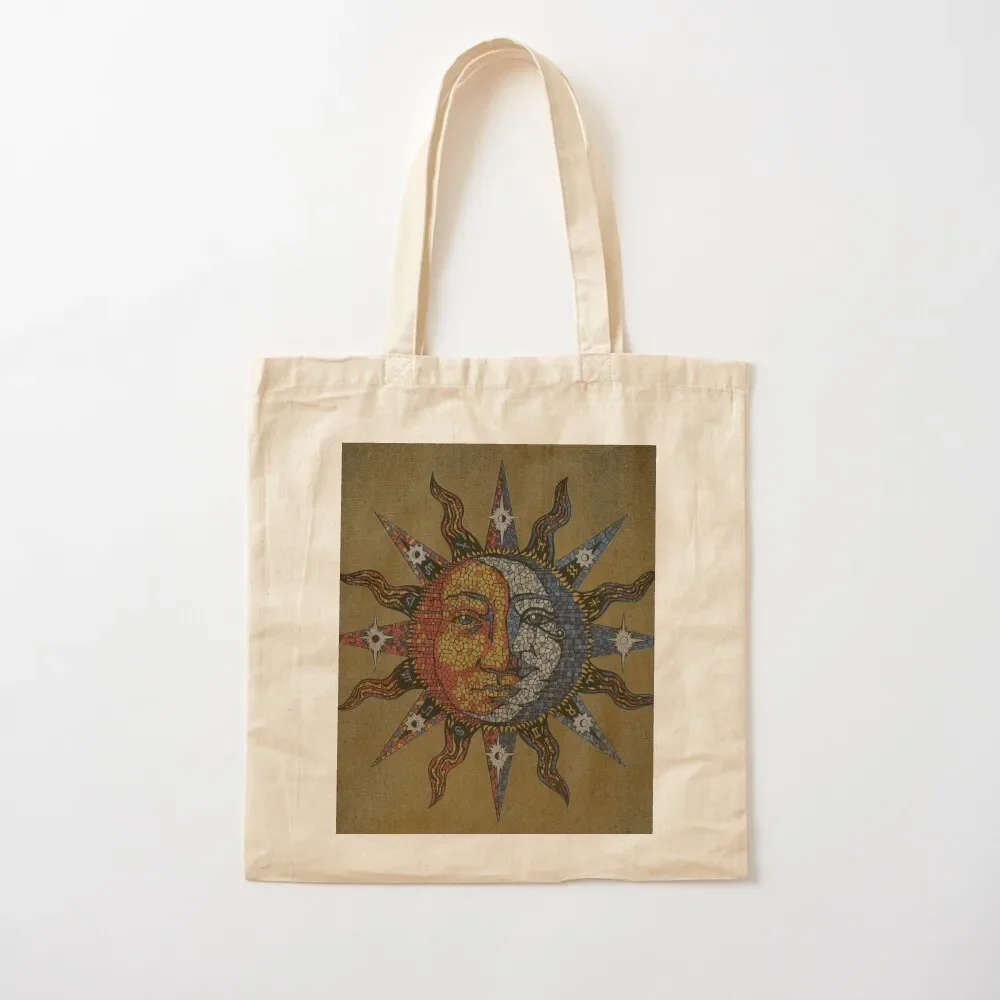 

Vintage Celestial mosaic Sun & Moon Tote Bag Shopping bags Handbags women Bag