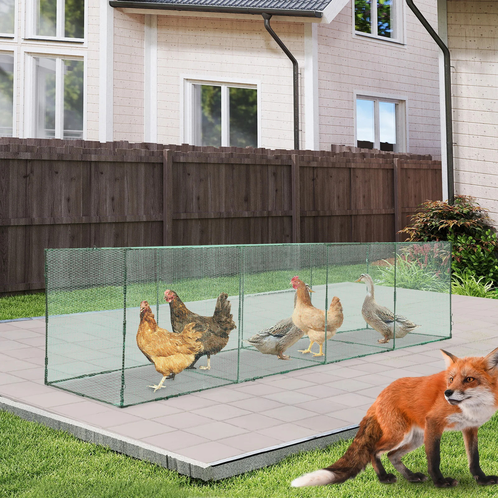 

Стальной нейлоновый туннель для курицы 3,7 кг, размер 320*80*80 см, вмещает 15-20 взрослых цыплят, стальная труба 11 мм, работа на заднем дворе