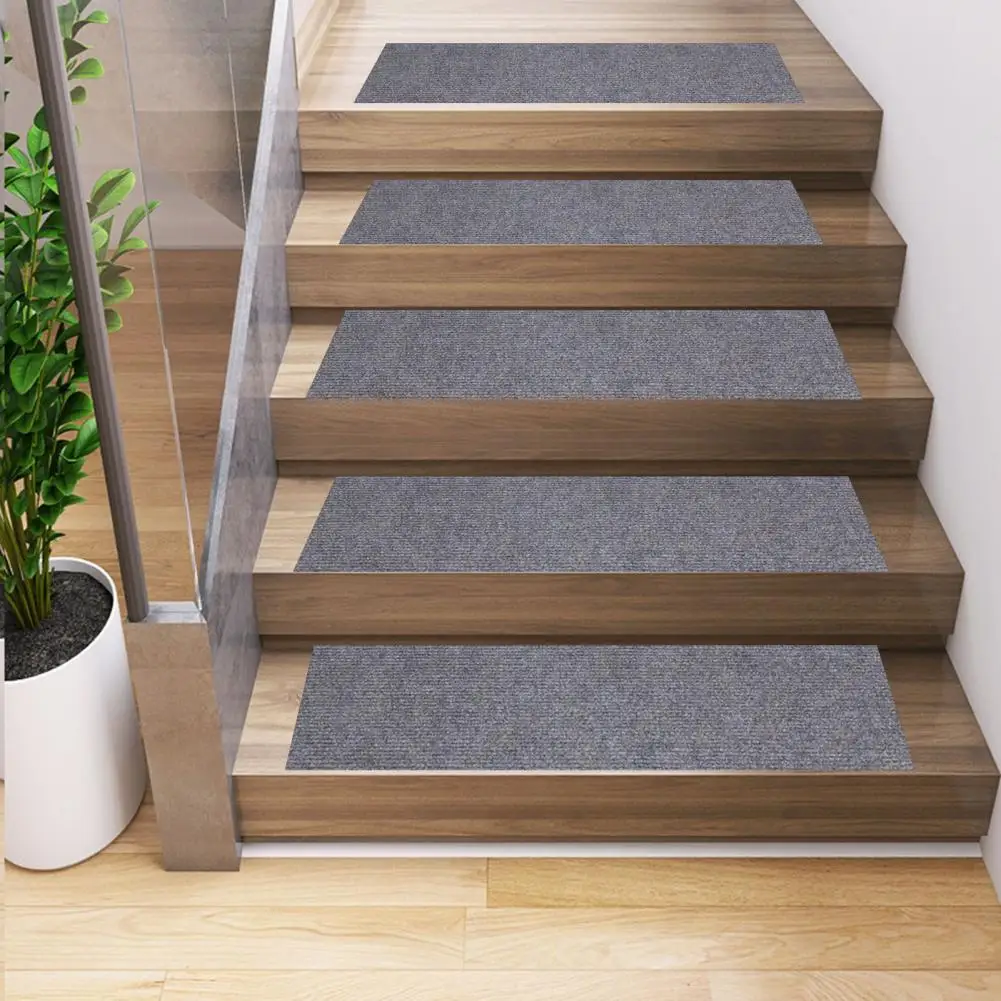 76.2*20.3cm Stair Mat Self Adhesive Non-slip Wood Stair Protection Reduce Noise Stain Resistant Step Rug Safety Mute Floor Pad