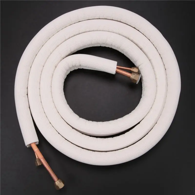AT19 5pcs 3Meter Air Conditioner Pair Coil Tube 1/4In 3/8In Insulated Aluminum Wire Set Mini Split Line Set