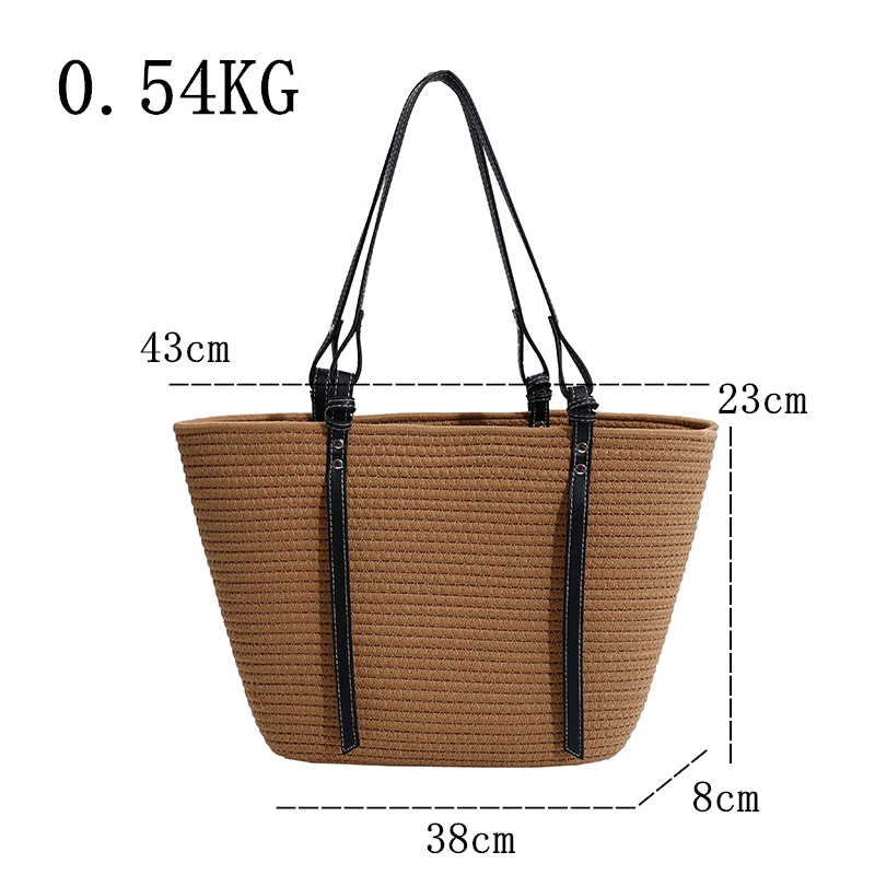 2023 borsa da donna borsa da spiaggia estiva borsa da cesto intrecciata in Rattan borsa a tracolla in paglia lavorata a maglia Totes di grande