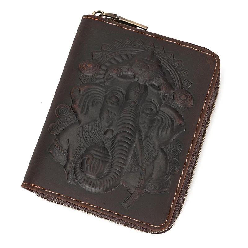 

Men RFID Anti-theft Cowhide Card Wallet, Large Capacity Zipper Credit Card Case Multi Slots Business Name Card Holder Purse