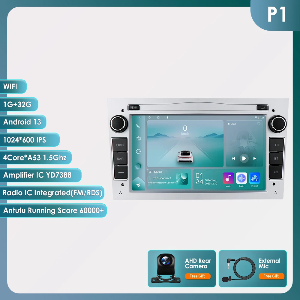 Hizpo Carplay 4G AI Android 14-autoradio voor Opel Astra H G J Antara Vectra C B Vivaro Corsa C D Zafira B Multimediaspeler GPS