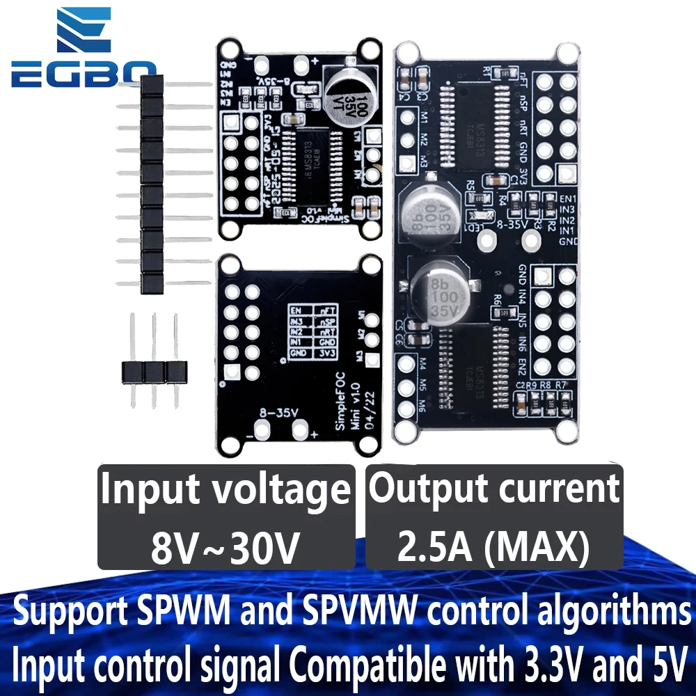 8-30V SimpleFOCMini High-Efficiency DC Brushless Motor Drive Board FOC Control Precision SVPWM Algorithm