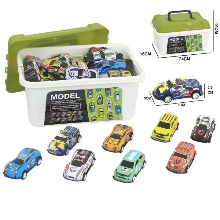 20/30/50 Pcs Alloy Car with Storage Box Set Cool Boy Racing Colorful Rebound Vehicle Model Kid Toy for Children\'s Birthday Gifts