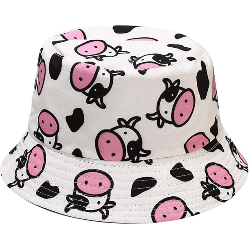 

Women's cute cow print windproof fisherman hat