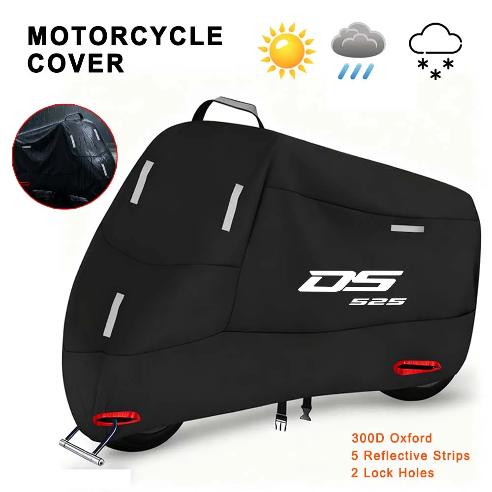 Motorcycle Cover 300D Oxford Waterproof Outdoor Indoor Protective Snow Dust UV Protection for DS525X 525DSX DS525 2023 2024 2025
