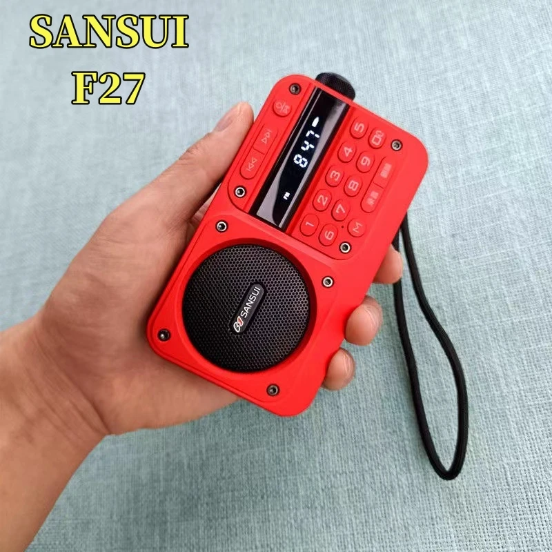 

SANSUI F27 Portable Walkman FM Radio Elderly Outdoor Bluetooth 5.0 Speaker MP3 Music Player Supports Recording Music Center