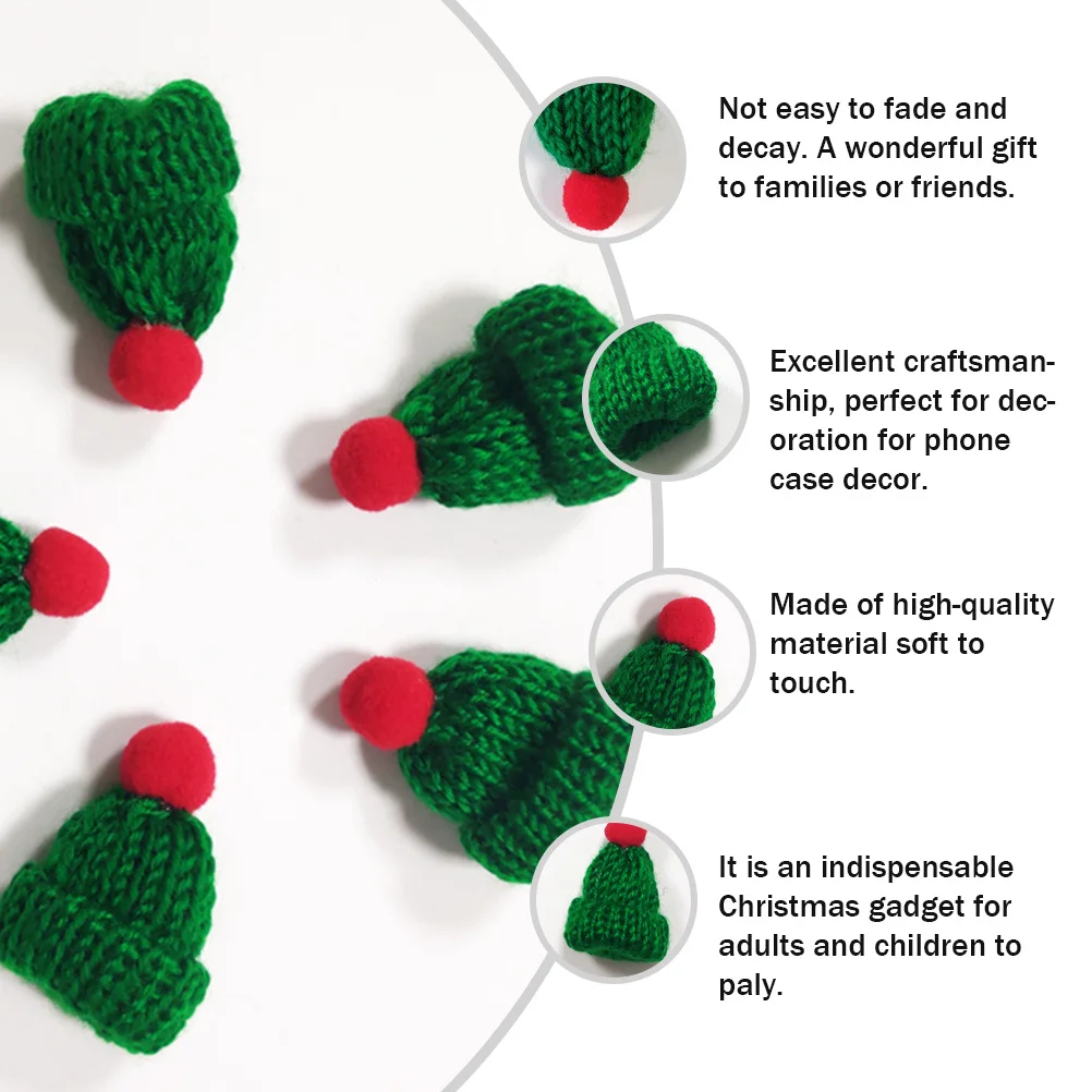 

20Pcs Woollen Hat Ornaments Christmas Decoration Handmade Accessory for Adults Kids Mini Hat Creative Decor Christmas Decor