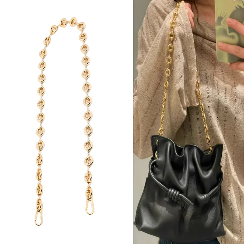 

Golden Sliver Bag Chain Accessories Metal Extension Chains Crossbody Belt Replacement Black Bags Strap For Women Bag Accessories