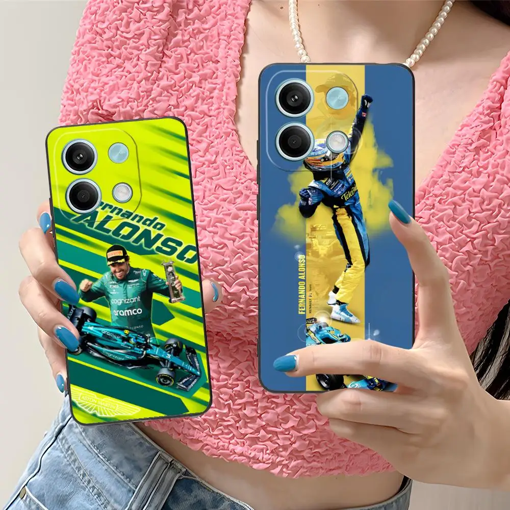 Fernando A-Alonso Phone Case for Xiaomi Redmi Note 14 13 12 11 10 9 S A Pro Plus Lite 5G Black Smartphone Luxury Pretty #3