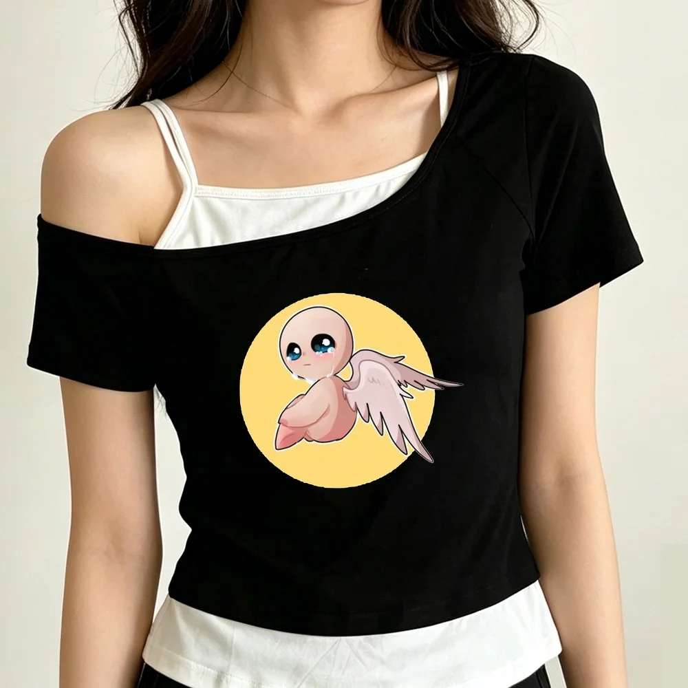 the Binding of Isaac crop top women cutecore dollette grunge t shirt graphic scene  streetwear grunge emo