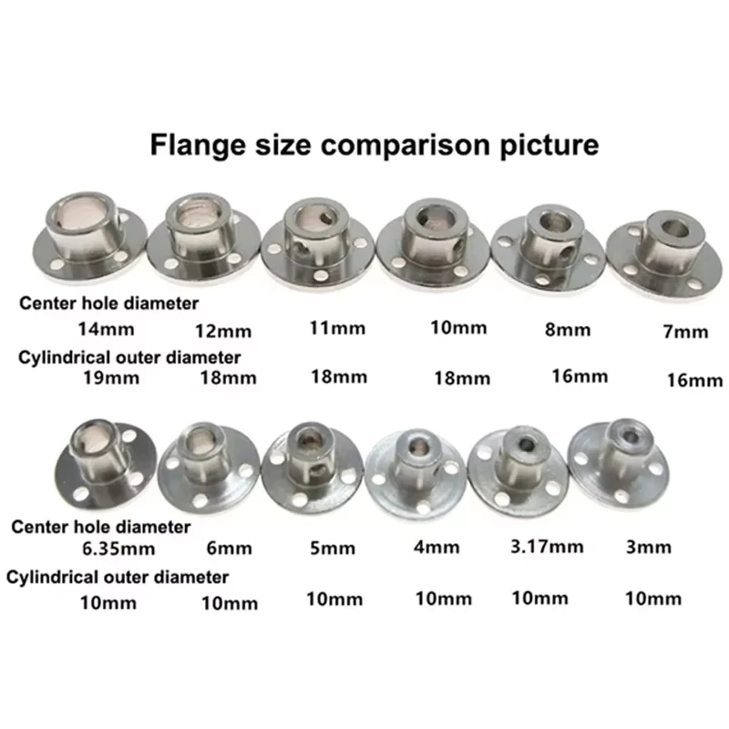 1PCS 3mm 3.17mm 4mm 5mm 6mm 6.35mm 7mm 8mm 10mm 11mm 12mm Rigid Flange Coupling Motor Guide Shaft Coupler Support Connector