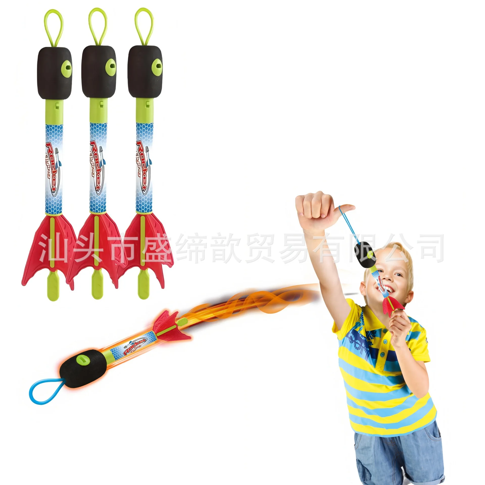 ألعاب رياضية للأطفال في الهواء الطلق إطلاق قاذفة الصواريخ مع صافرة اليد رمي السهام مرونة القوس والسهم مادة EVA #5