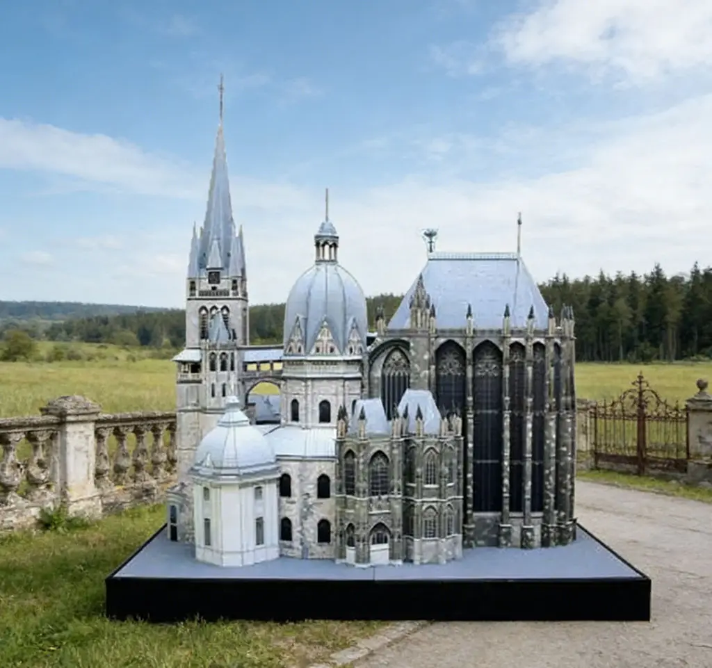 

3D Paper Model Kit of Aachen Cathedral, Germany, DIY Handmade European Landmark Architecture, Educational Building Decor