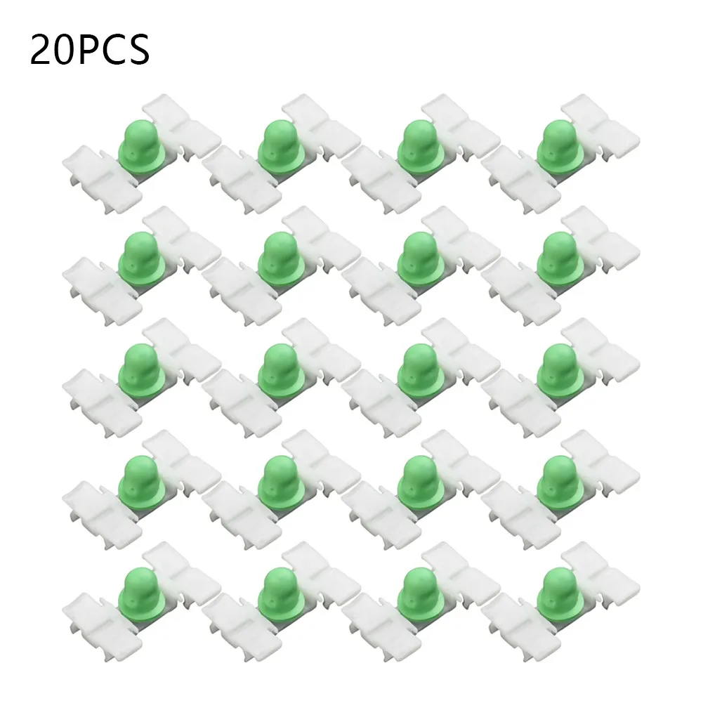 

Decorative Strip Door Clips 31*20mm White+Green Plastic 20pcs Strip Rivet Trim Car E36 E46 323 325 328 330 Exterior