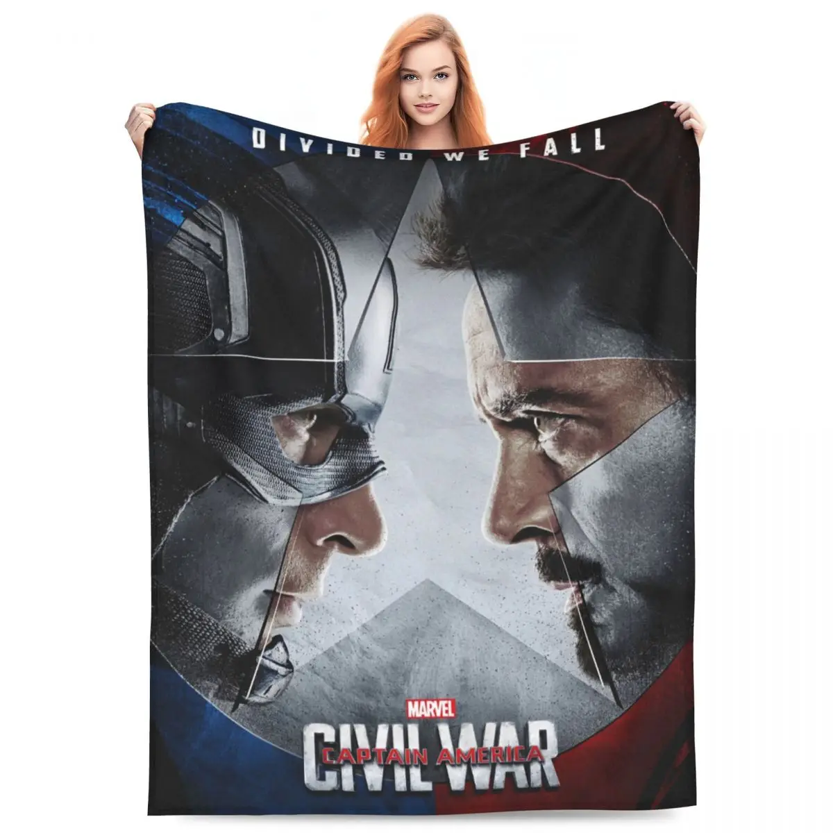 Capitan America Civil War Flannel Blankets Warm Soft Throw Blanket for Bedroom Camping Aesthetic Bedspread Sofa Bed Cover