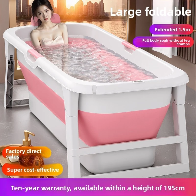 

Складная ванна для взрослых, подходит для домашнего использования, паровая баня для всего тела, утолщенная, большого размера, можно использовать для сидения и лежания.