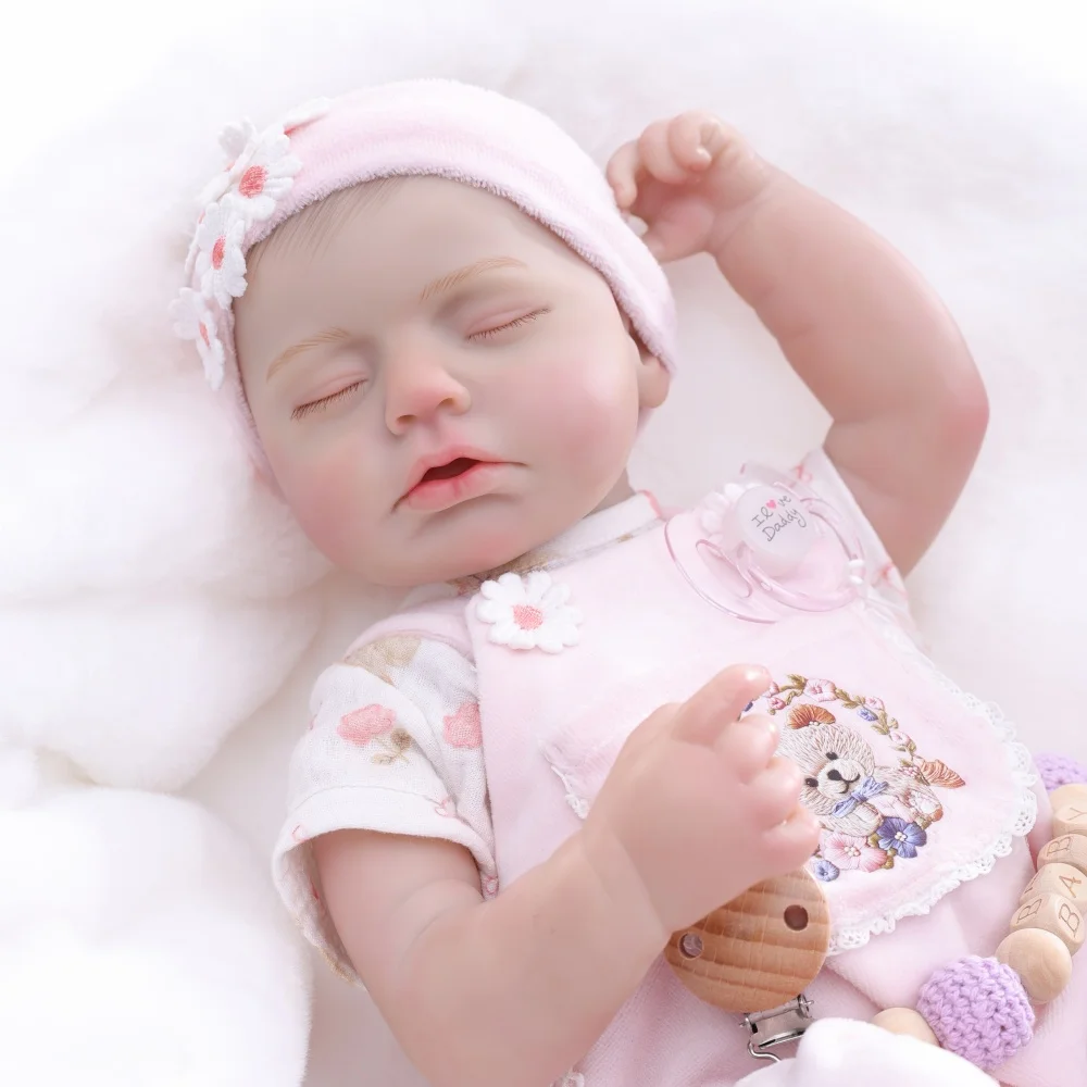 Cloveray 20 inch Full Body Vinyl Realistic Reborn Baby Doll Cute Vinyl Doll Handmade High Quality High Color Toy Kid Xmas Gift
