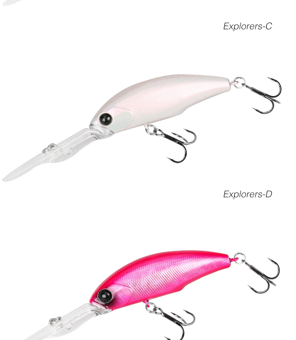 TSURINOYA Dive 2-4m Suspending Minnow 57mm 8.3g EXPLORERS 57SP Long Casting Pike Bass Fishing Lure Artificial Hard Bait Jerkbait