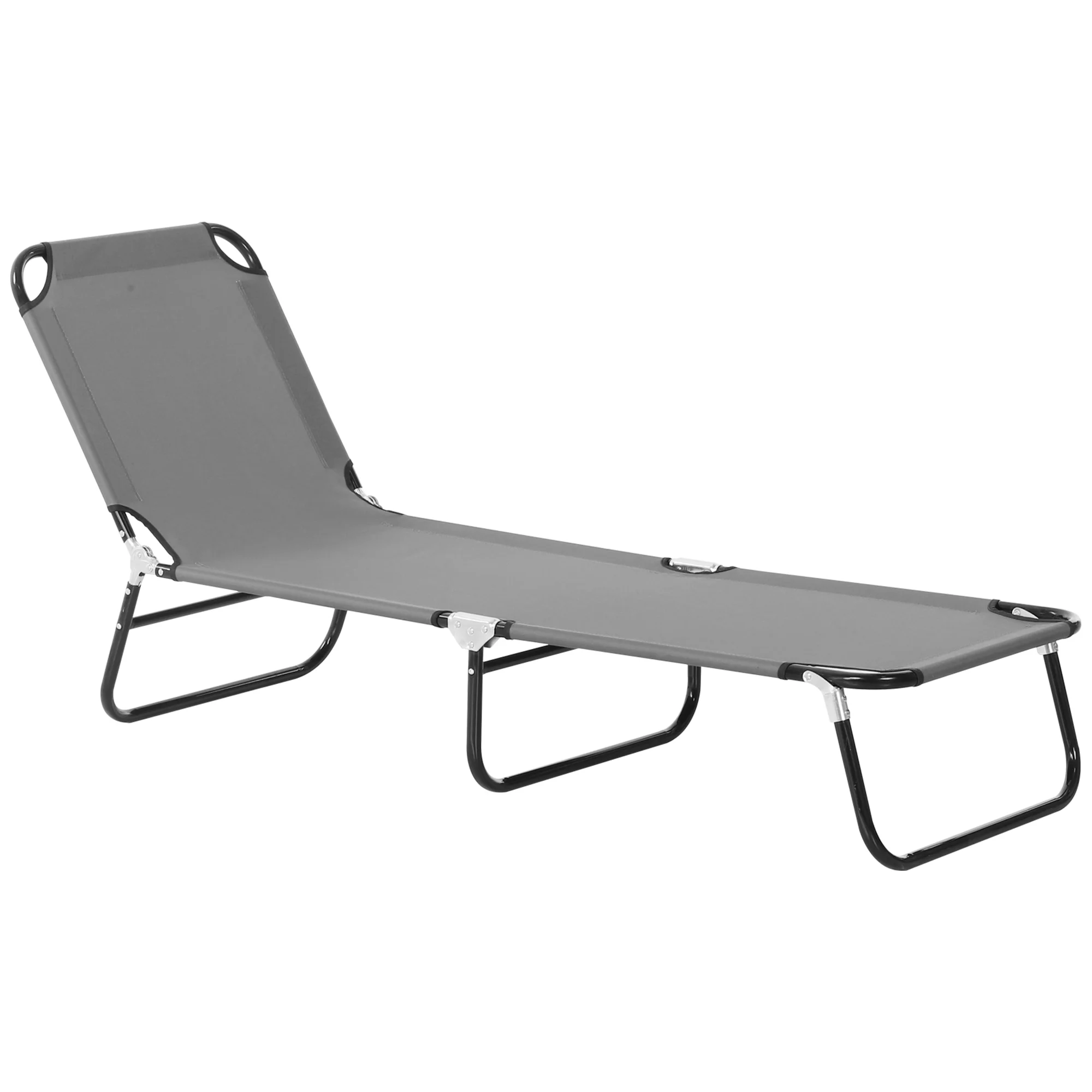 Outsunny folding reclining lounger adjustable angle 5 position garden outdoor terrace cargo 120 kg 190x56x28 cm