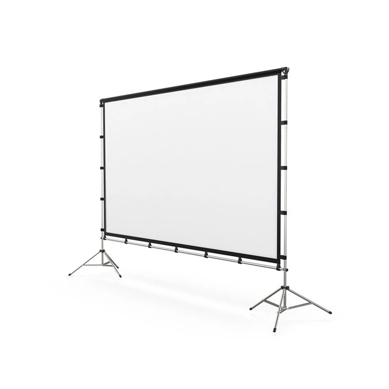 2026265x150cm Fold Outdoor Projector Screen with 2.6m Tripod Stand Movie Home Backyard Cinema Projection Outdoor Led Screenpromo