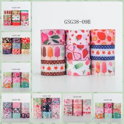 9 yards 38 mm Mixed set fruit & flowers pattern ribbon grosgrain tape ribbon 1Y/style