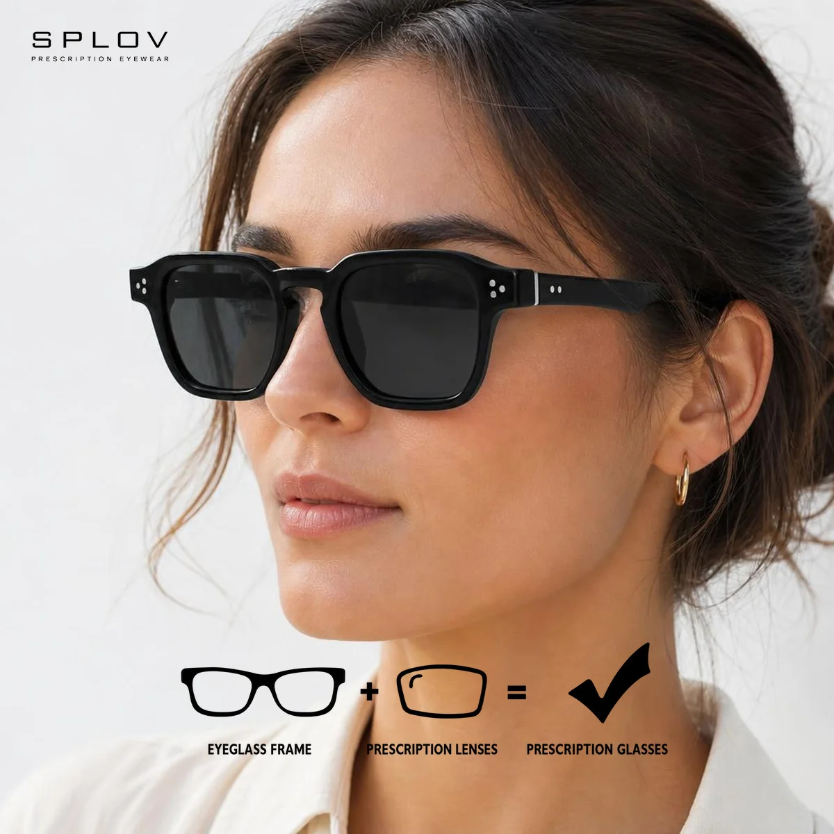 SPLOV Lightweight Fashion Prescription Eyewear Women Multi-Functional Polarized Photochromic Anti Blue Light All-Day Sunglasses