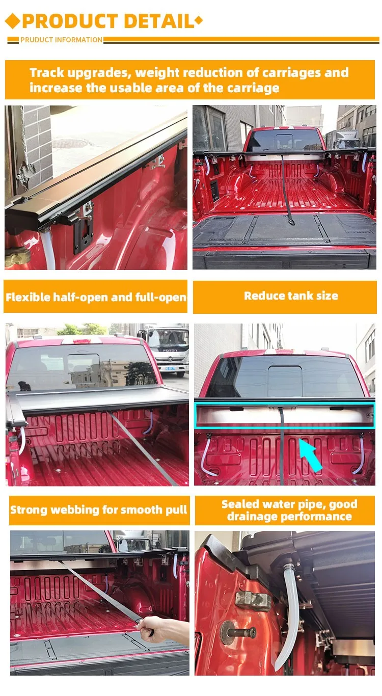 Car Trunk Lids Pickup Bed Cover For Toyotas Tacoma Tundra Hilux Revo Vigo With password lock Retractable Roller Shutter