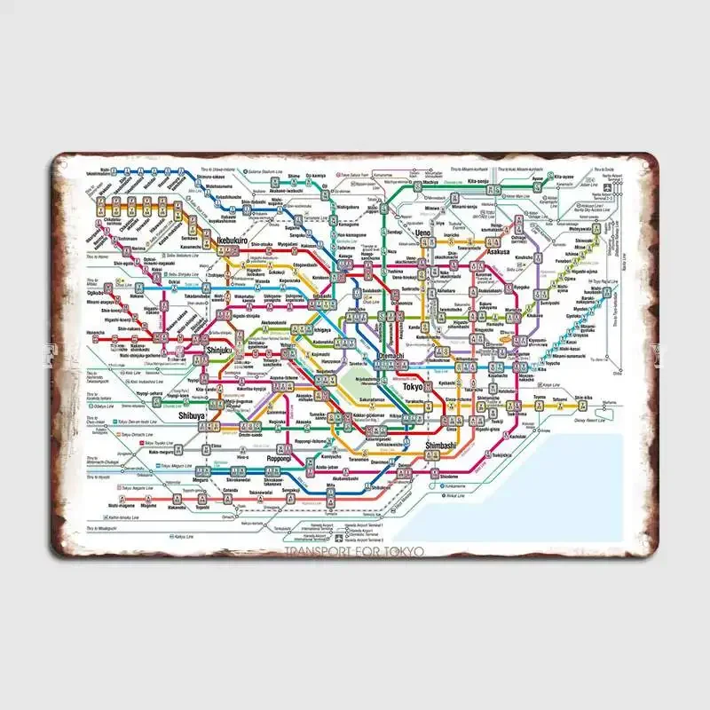 Transport For Tokyo Poster Metal Plaque Club Home Pub Garage Create Wall Decor Tin Sign Poster