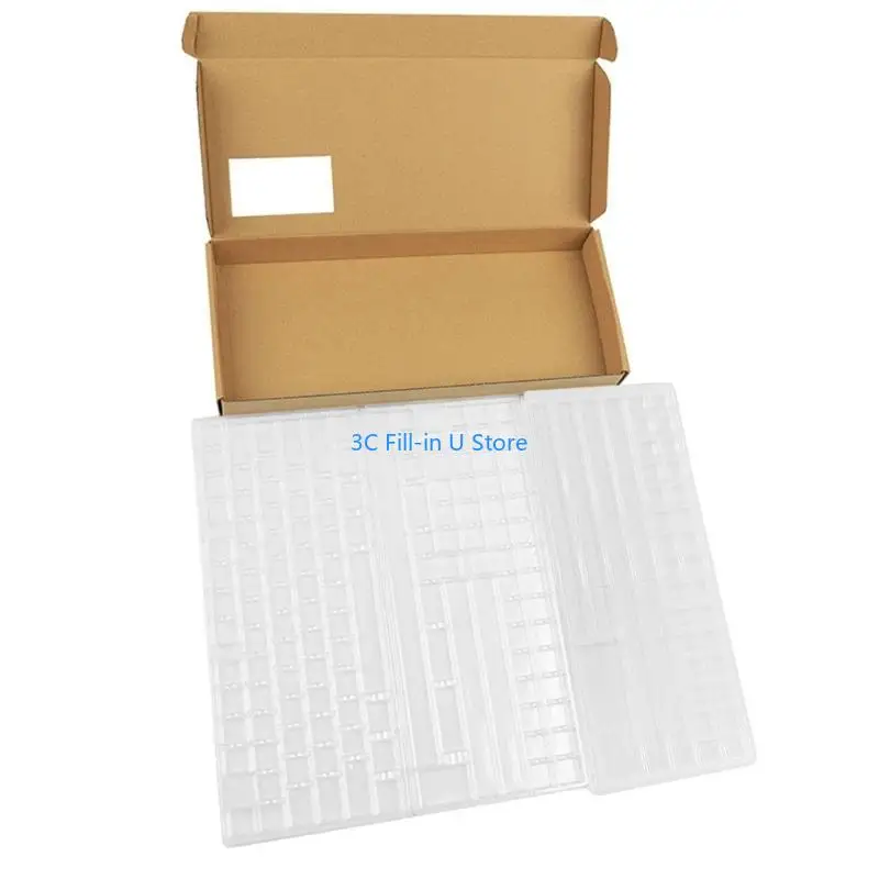 Boîte rangement G8TA KEYACAP 3 couches Couvercle transparent à poussière avec des diviseurs Keycap