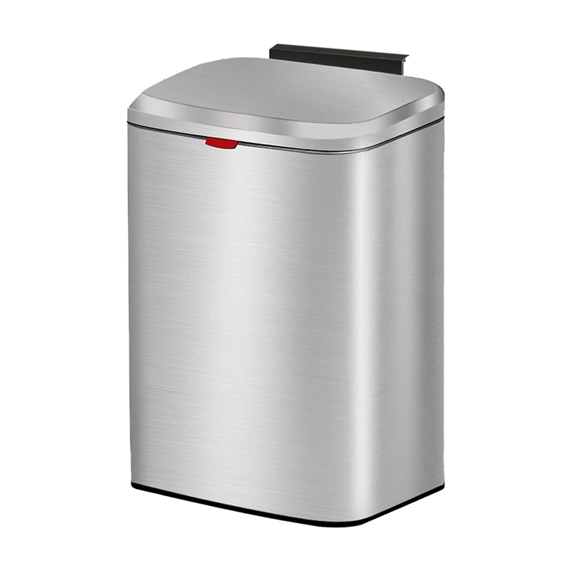 Hanging Kitchen Stainless-Steel Small Trash Can With Lid, 2-In-1 Kitchen Compost Bin For Counter Top & Under Sink, 8L