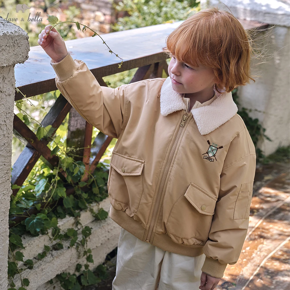 Dave Bella Boys Winter Autumn Warm Jacket for Children Casual 7-13 Years Polar Fleece Outerwear Kids Clothing DK4253641