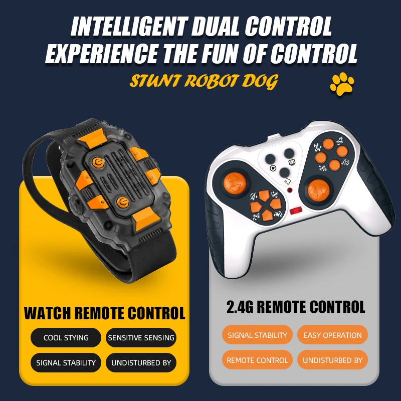 Y9 8WD RC Robot Dog Car Toy 2.4G Radio Remote Control Cars Touch-sense Music Stunt Drift Vehicle Electric Toy for Boys Kids Gift