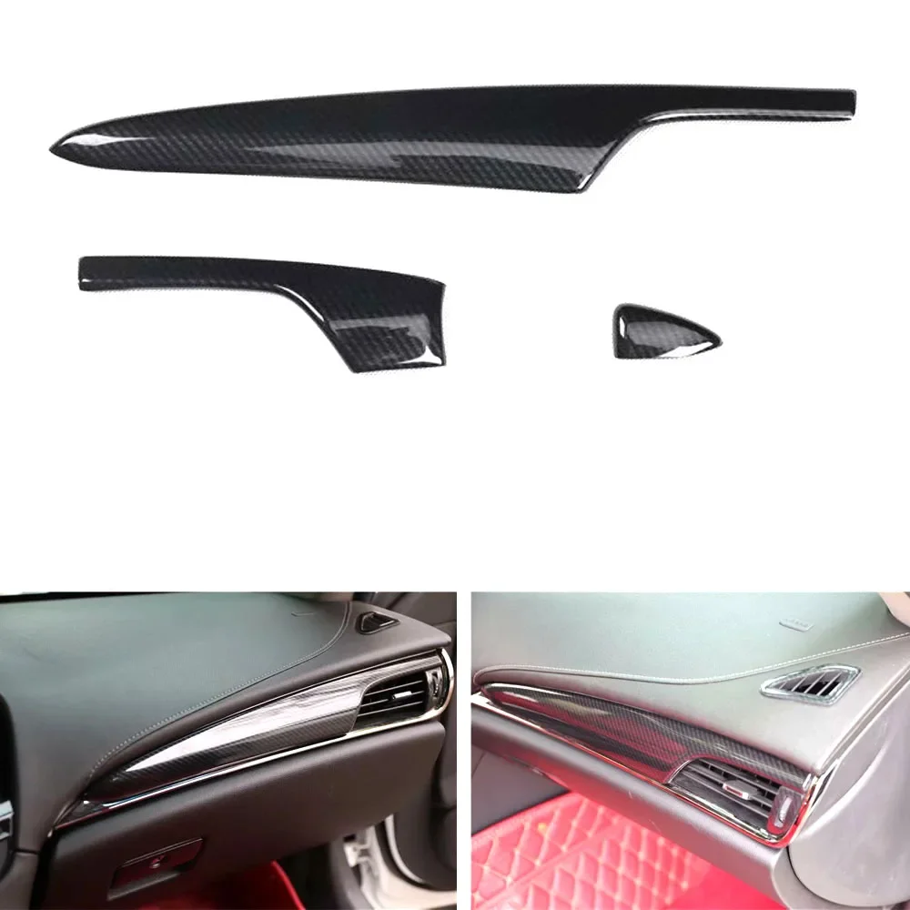 

3Pcs/set Car Front Dashboard Decoration Strips Stickers For Cadillac ATSL 2014 2015 2016 2017 LHD Car Styling Molding