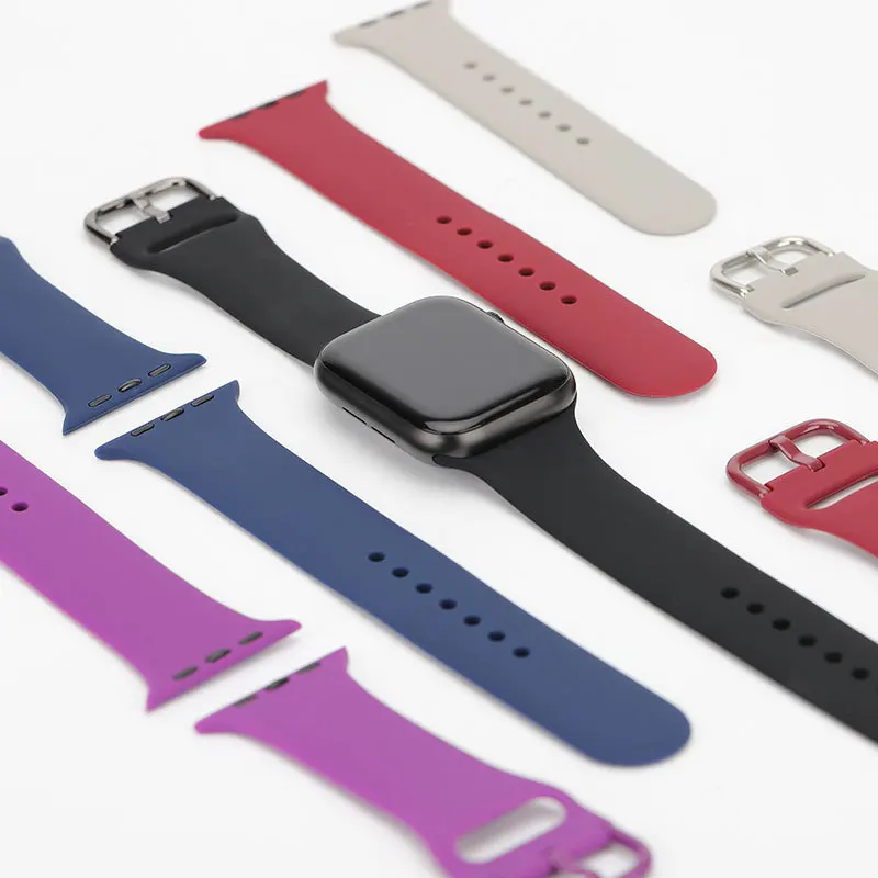 Silicone Strap For Apple Watch Band 49mm 44mm 40mm 46mm 42mm 41mm 45mm Classic Buckle Bracelet IWatch Series 6 SE 7 8 9 10 Ultra