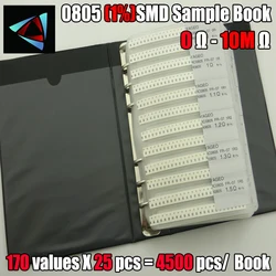 Livre 191 de résistances SMD 0805, tolérance à 1%, 170 valeurs x 25 pièces = 4250 pièces, kit de résistances 0R ~ 10M, nouveau
