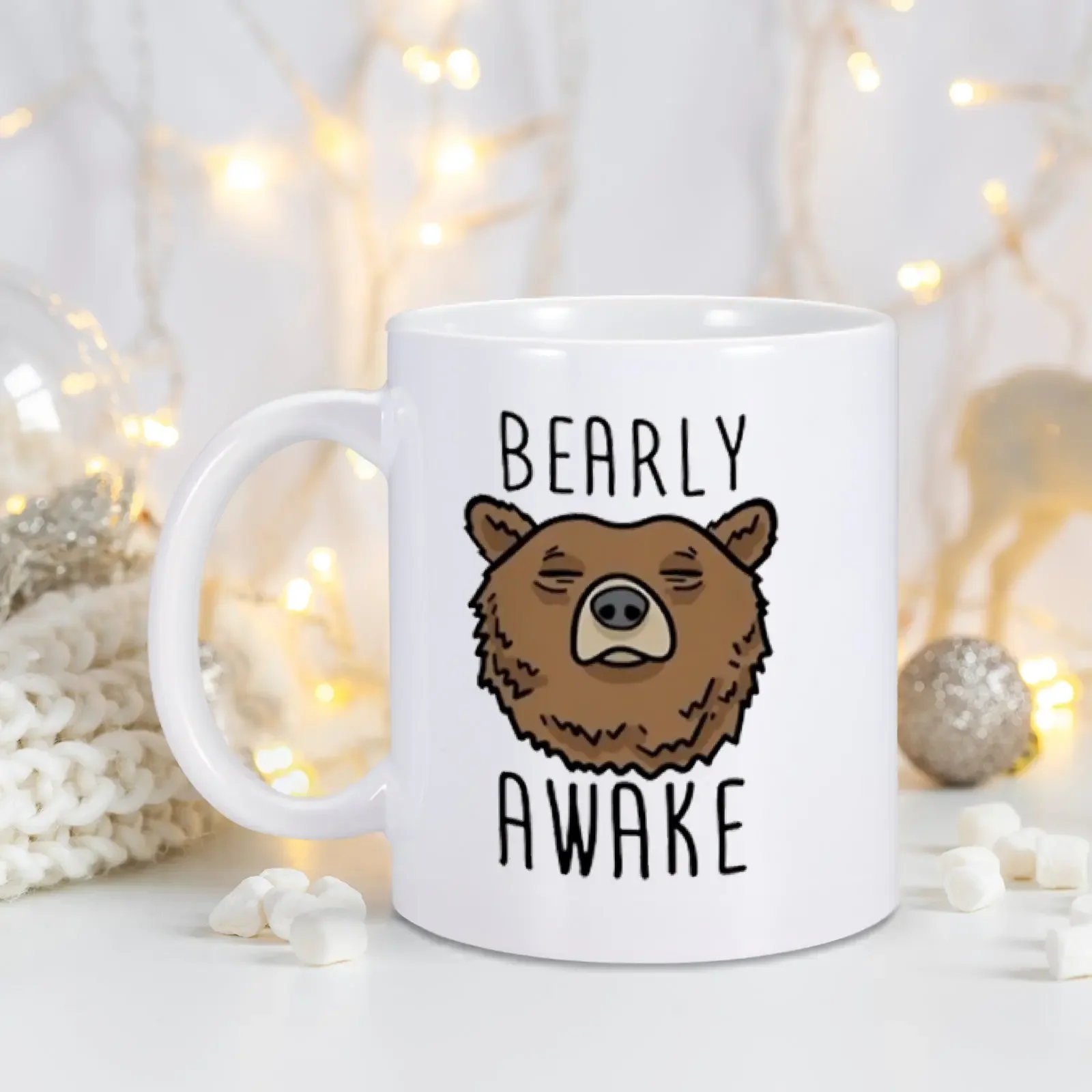 Coffee Mug Bearly Awake Novelty Cup Milk Tea Cups Custom Ceramic Mug Birthday Christmas Best Gift for Friend Mom Home Drinkware