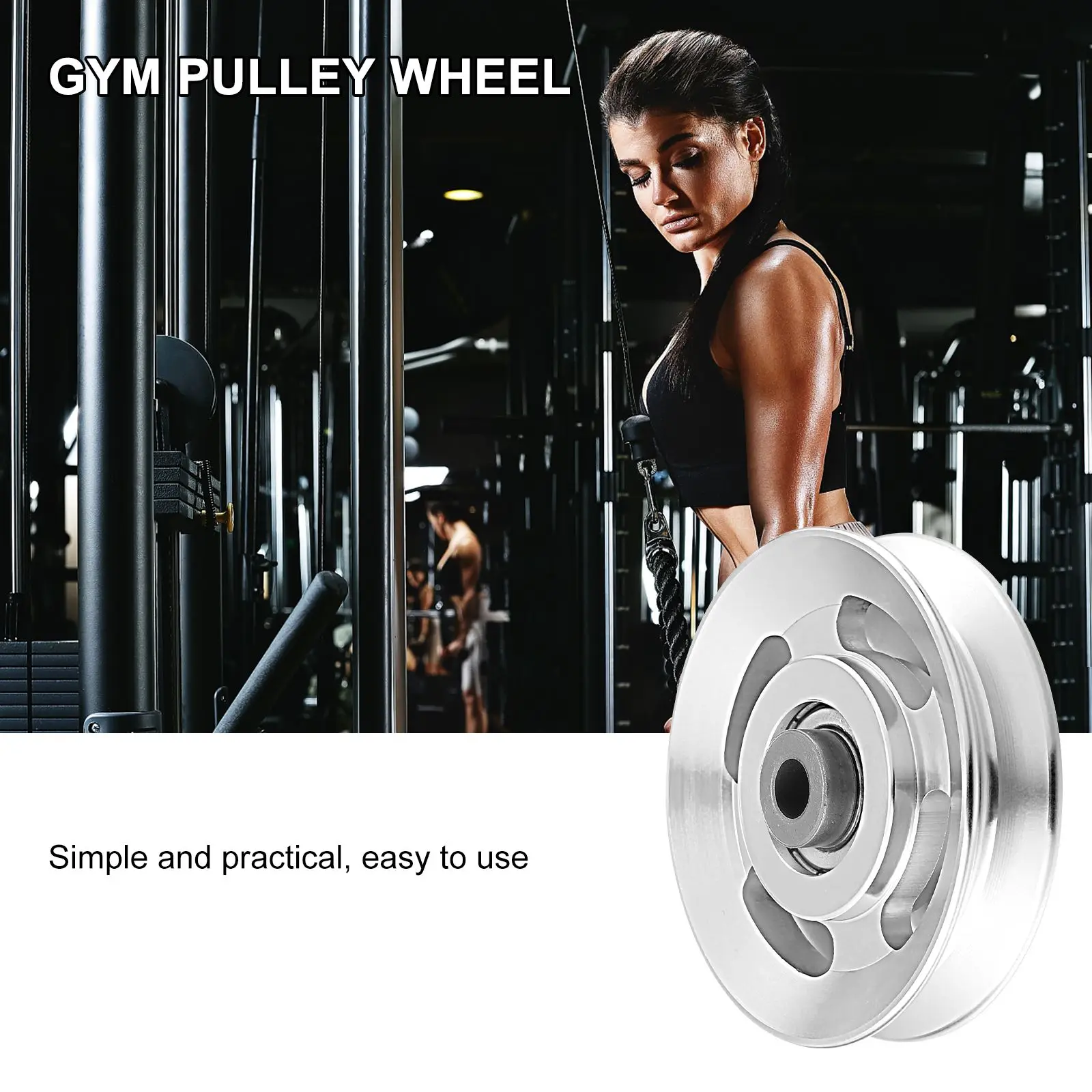 88mm Fitness Pulley Aluminium Alloy Home Gym Attachments Part Exercise Strength Training Accessory Fitness Equipment Wheel For