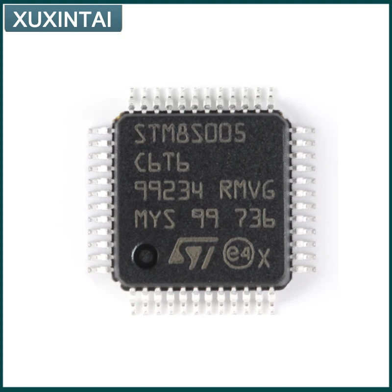 5Pcs/Lot  New Original  STM8S005C6T6 STM8S005 LQFP-48  STM8 STM8S Microcontroller IC 8-Bit 16MHz 32KB (32K x 8) FLASH